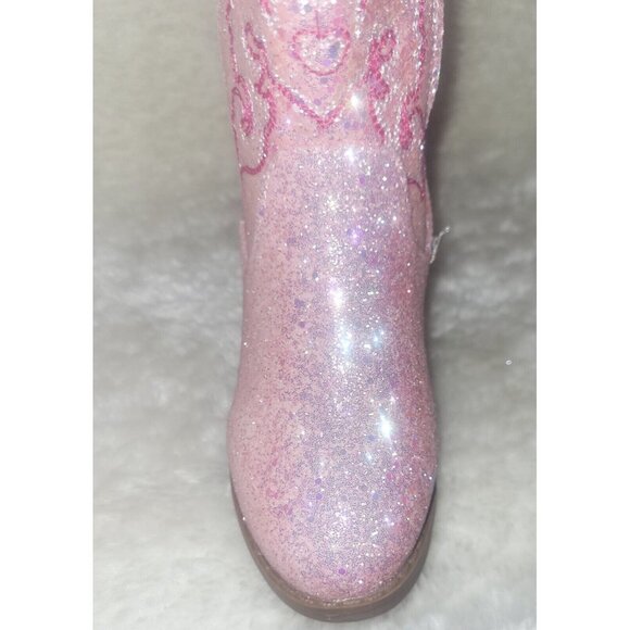 Cowboy Boots Little Kids TODDLER Size US 8 Blush Sparkle Glitter By Pawz NEW - Picture 7 of 9